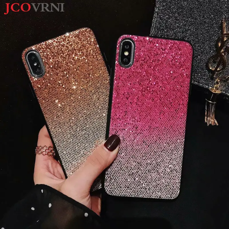 

JCOVRNI Fashion light color glitter shell for iphone XR XS XSMAX female ultra thin single shell for iphone7 7plus 8 8plus back