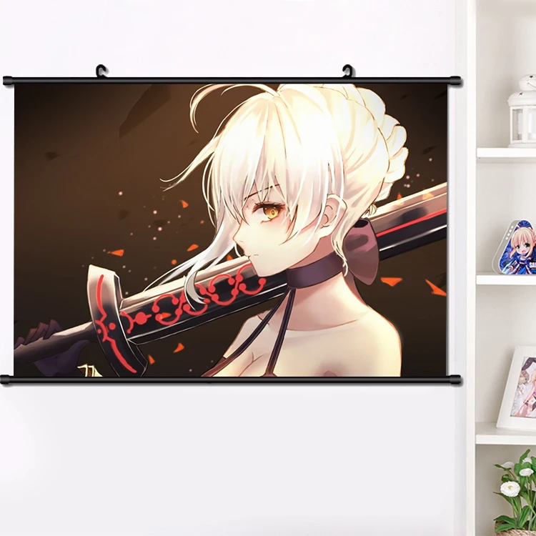 Японская игра аниме Fate/stay night Saber Alter FGO настенная прокрутка постер манга настенные