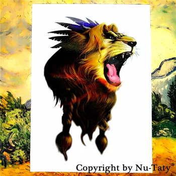 

SHNAPIGN Lion King Temporary Tattoo Body Art Flash Tattoo Stickers 21*15cm Waterproof Tatoo Car Styling Home Decor Wall Sticker