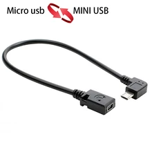 Конвертер кабель для передачи данных 90 градусов 90 градусов Micro USB мужчина к Mini USB Женский адаптер конвертер кабель для передачи данных линия