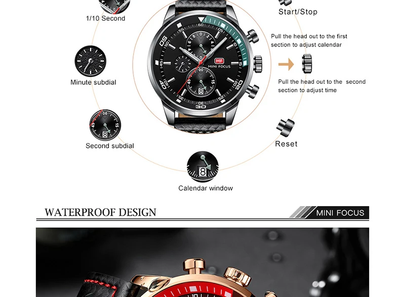 Watches Men 2019 Luxury Brand MINI FOCUS Quartz Fashion Leather Watch Man Chronograph Male Wristwatch Men relogio masculino 2018 (4)