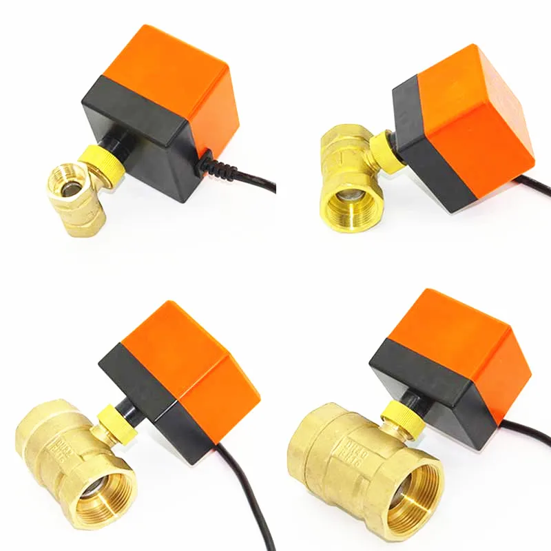 DC12V 24 V/AC220V Электрический моторизованный латунный шаровой клапан, двухсторонний три провода два управления электрический привод резьбовой клапан, J19050