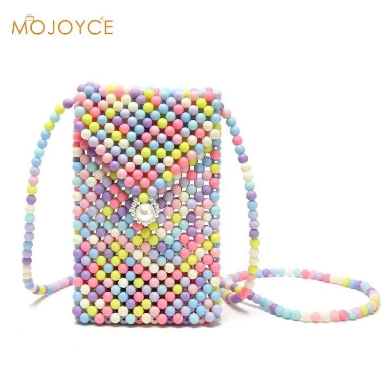 

Multicolor Beads Shoulder Messenger Handbags Women PVC Flap Crossbody Bags Small Flap Bag Mini Pearl Bags Cross body Bag