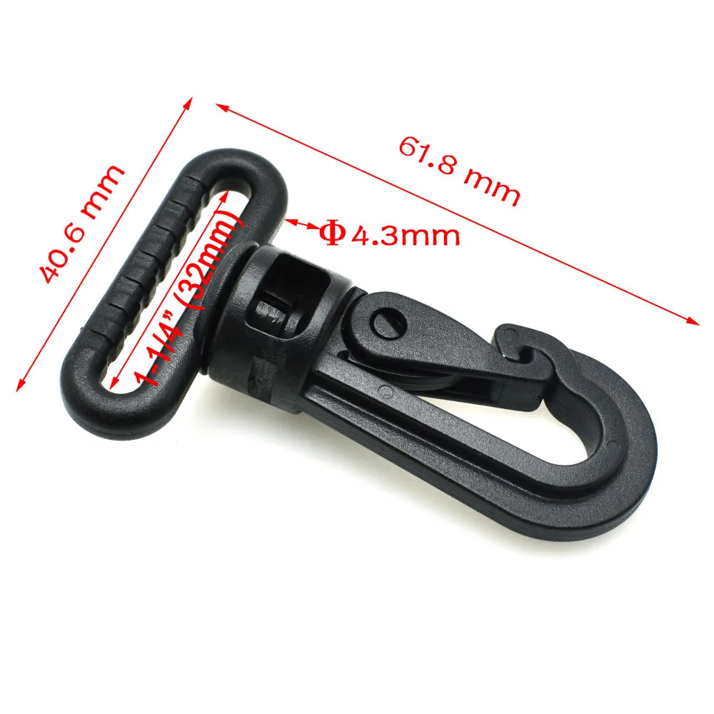 Ailisi 0.8 Inside Width Swivel D Ring Snap Plastic Buckles Lobster Clasp Trigger Clips Rotary Hook Pack of 10 