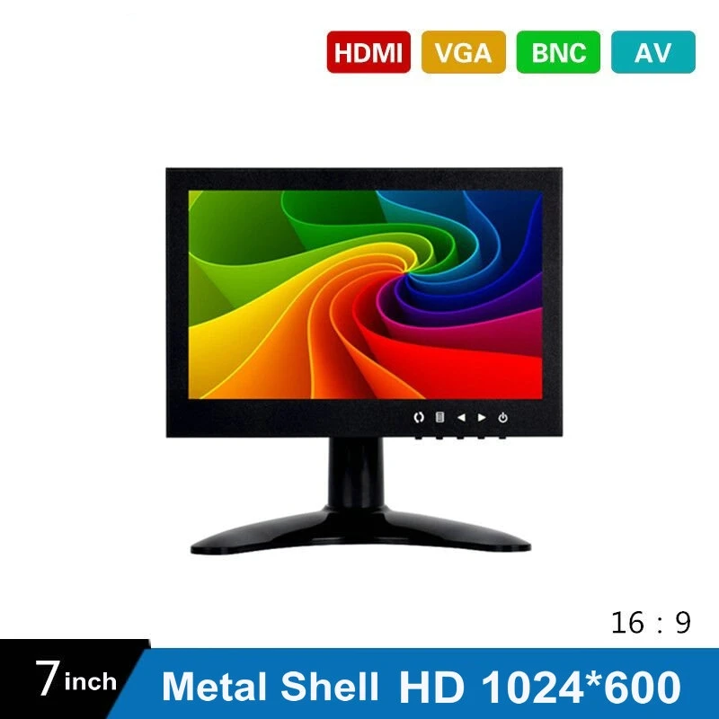 

(10PCS) 7 Inch HD CCTV TFT-LED Monitor with Metal Shell & HDMI VGA AV BNC Connector for PC & Multimedia & Donitor Display