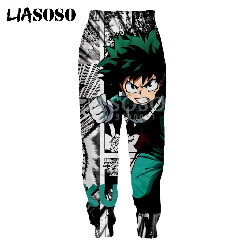 

LIASOSO New 3d Print Unisex Men Women Sweatpants Boku no Hero Academia Casual SweatPants Joggers My Hero Academia Trousers X0731