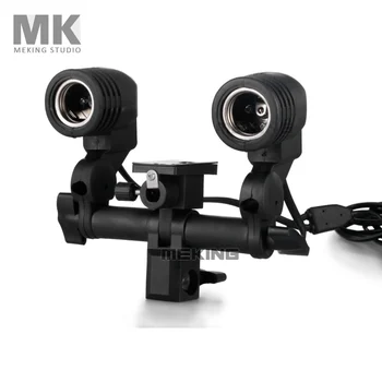 

Twins Swivel Adapter Bulb Holder E27 Umbrella Bracket 2 head for photofraphic fotografia Photo Studio Accessories