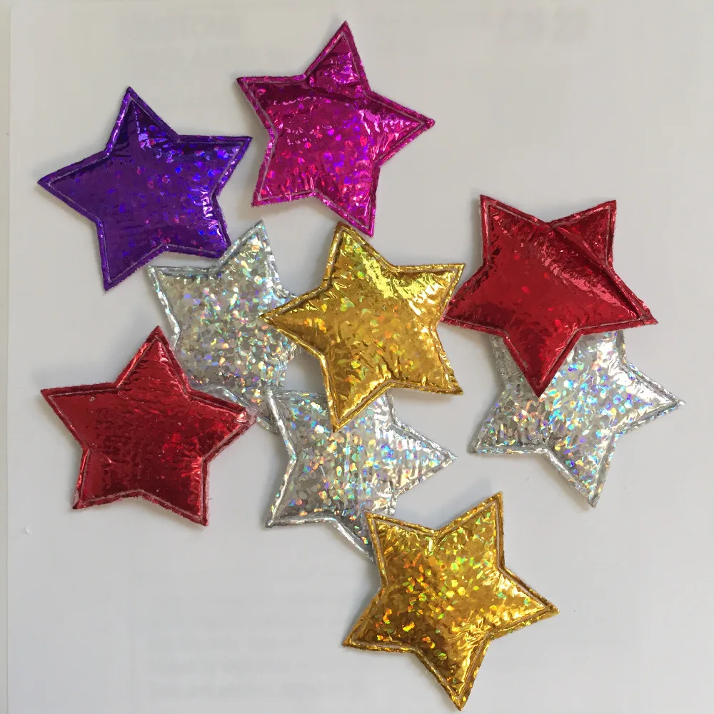 40개 29mm 패딩 예쁜 깜박이는 별 아플리케/스크랩북 공예 제작 공예품 A62A