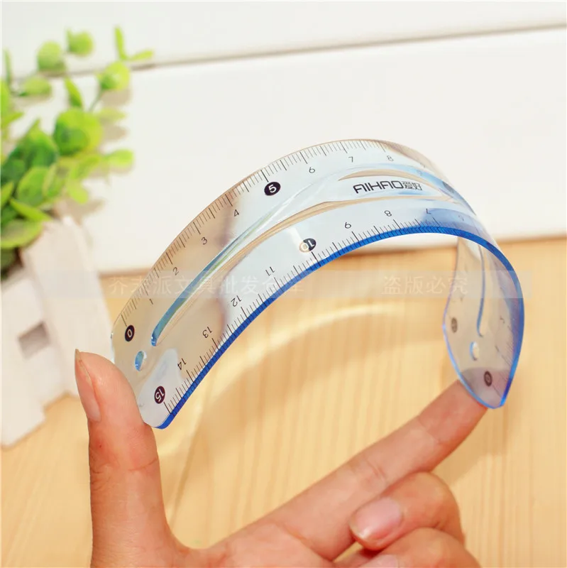 GENKKY 7514 Soft Ruler Double Scale Infinite Bending Length 15cm Students Rulers For School Office Blue Pink Clear White Colors