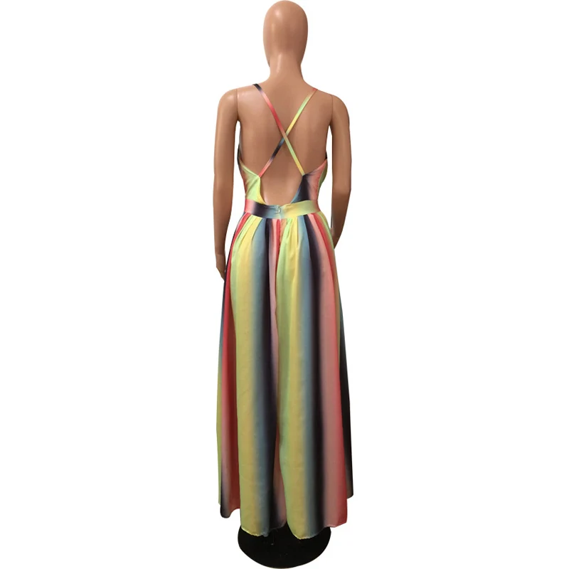 Dropshipping-Mulheres-Ver-o-Sexy-Beach-Dress-Rainbow-Imprimir-Ruffles-Chiffon-Com-Decote-Em-V-Vestido (5)