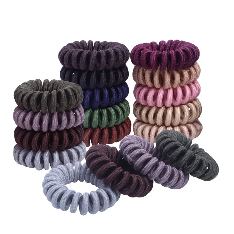 

10pcs Spiral Hair Bands for Girls Women Headwear Telephone Wire Rubber Hair Ties Ropes Colored Hairband Ponytail Holder Scrunchy