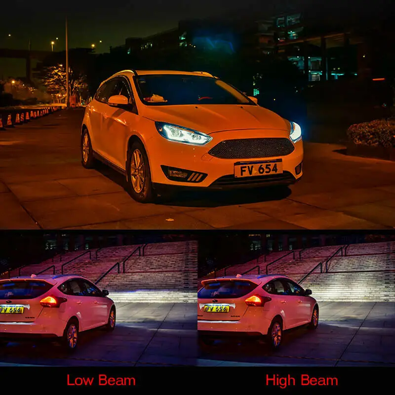 Динамический поворотник светодиодный фонарь DRLs Bi Xenon объектив проектора подходит для Ford Focus