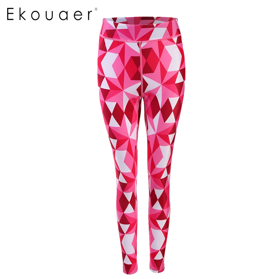 Ekouaer Fashion Women leggings Active Printed Leggings Printed legging for Woman Pants Sexy