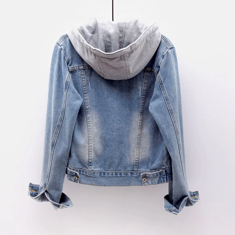 Tamanho grande denim curto casacos 2019 primavera