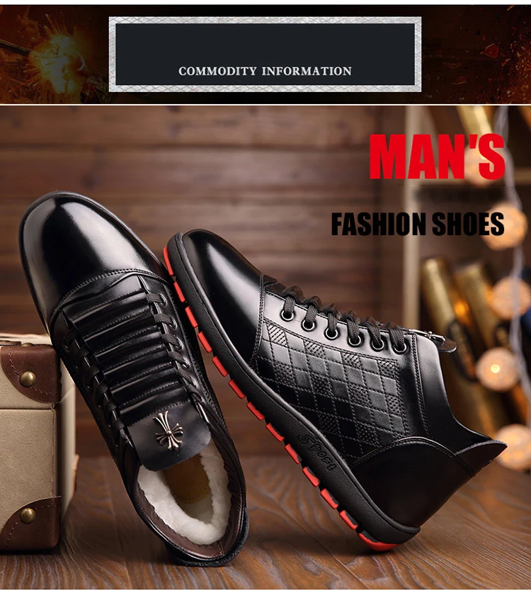 Кожаные мужские ботинки; сезон осень-зима; модные теплые хлопковые Брендовые ботильоны; повседневная мужская обувь на плоской подошве со шнуровкой; обувь; fgb67