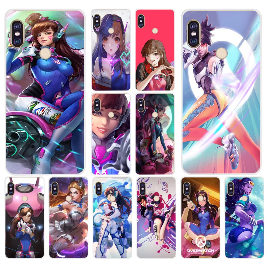 

102A OVERWATCH D.va Soft Silicone Tpu Cover phone Case for xiaomi redmi 6 pro note 6 pro 5 plus 4 4x mi 8