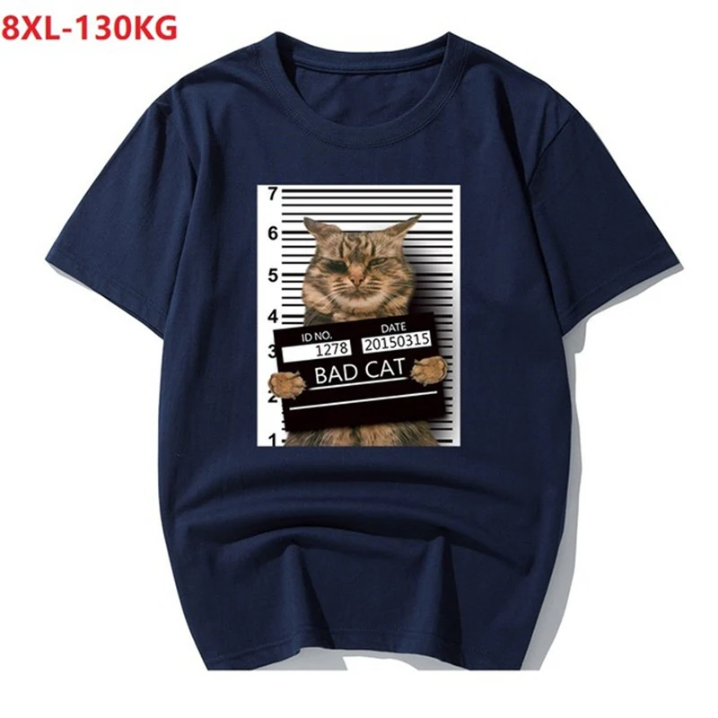 Женские Забавные футболки с котом, футболка с коротким рукавом, милые креативные футболки с животными, летние футболки размера плюс 6XL 7XL 8XL, белая Повседневная хлопковая футболка