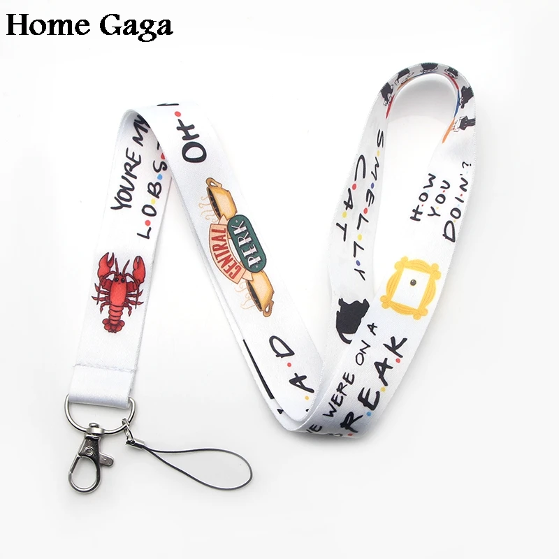 

Homegaga Friends Tv show keychain lanyard webbing ribbon neck strap fabric para id badge phone holder necklace accessories D1371