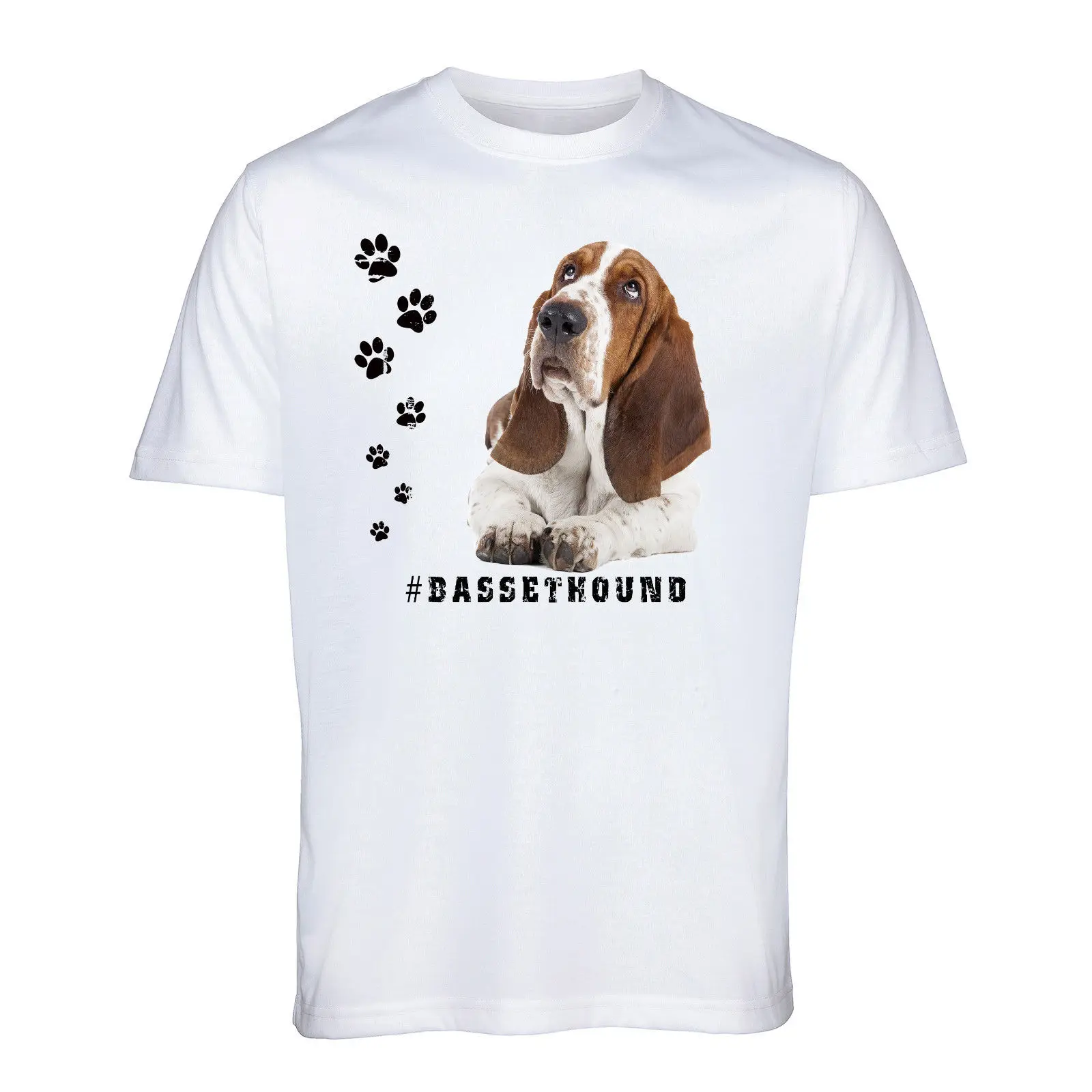 BASSET HOUND T Shirt Hashtag Tee Dog Breed Animal Pet Mens Womens Funny Gift Cartoon t shirt men Unisex New Fashion tshirt | Мужская