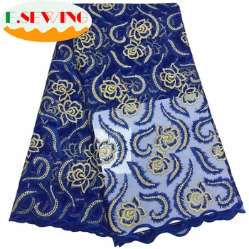 

Esewing Wholesale African Lace Fabric 2019 High Quality Lace French Lace Fabric Sequin Lace Fabric Beautiful Yellow White Color