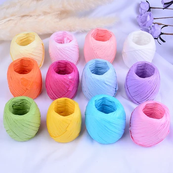 

20m/roll Baby Shower Paper Rope Raffia Ribbon Natural Packaging Rope Wedding Party Supplies Package Gifts DIY Gift Decorations