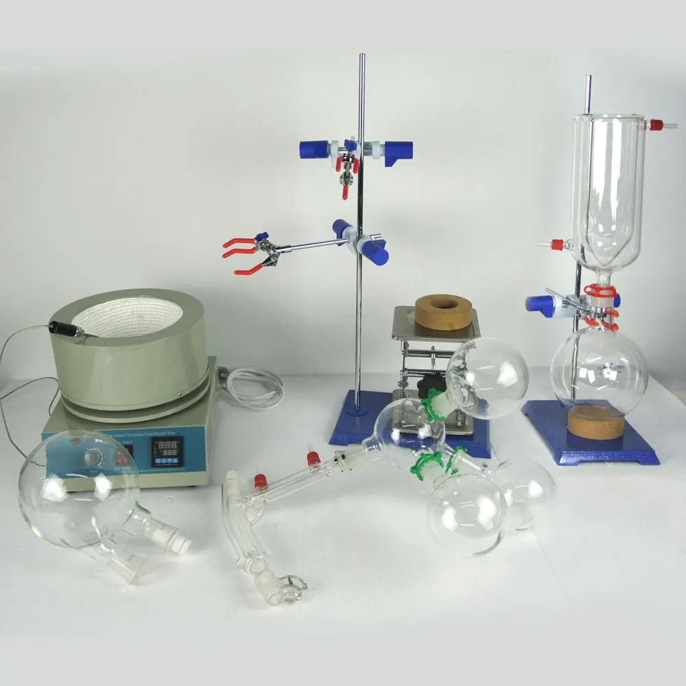 Лабораторное оборудование 5л коротковолновой дистилляции полный под ключ посылка вакуумный насос и охладитель наборы
