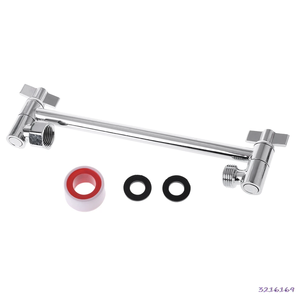 Shower Head Arm Adjustable Height Wall Mount Pipe Universal Showering