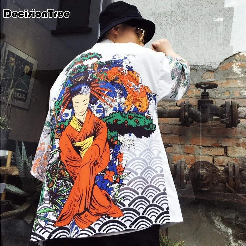 2019 summer mens kimono japanese clothes streetwear casual kimonos