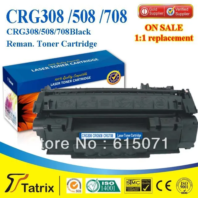 

Black CRG308 Toner Cartridge Compatible CRG308 Cartridge Toner for Canon Free Shipping
