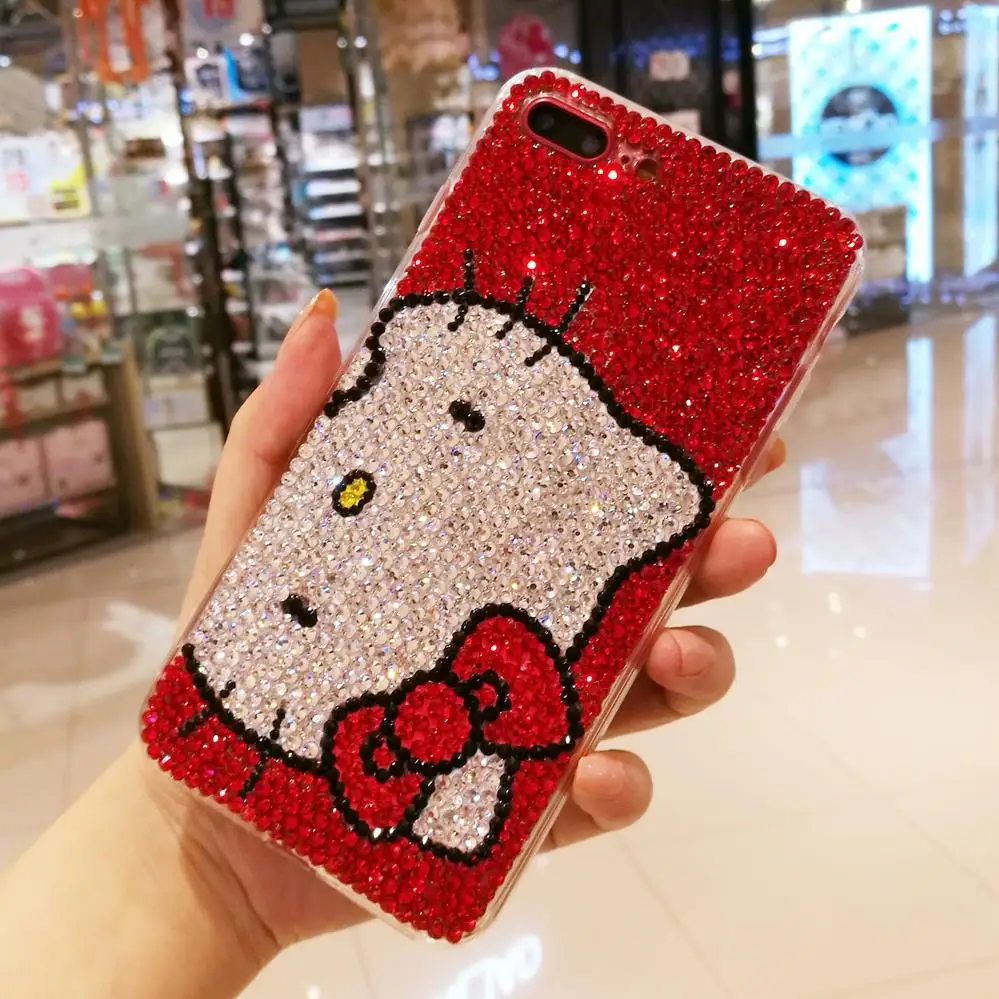 Роскошный блестящий розовый чехол для iPhone 11 Pro с котом iphone XS max X XR 6 7 8 plus жесткий