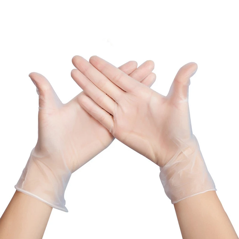 100Pcs Lot Clear PVC font b Gloves b font font b Household b font Cleaning Tools