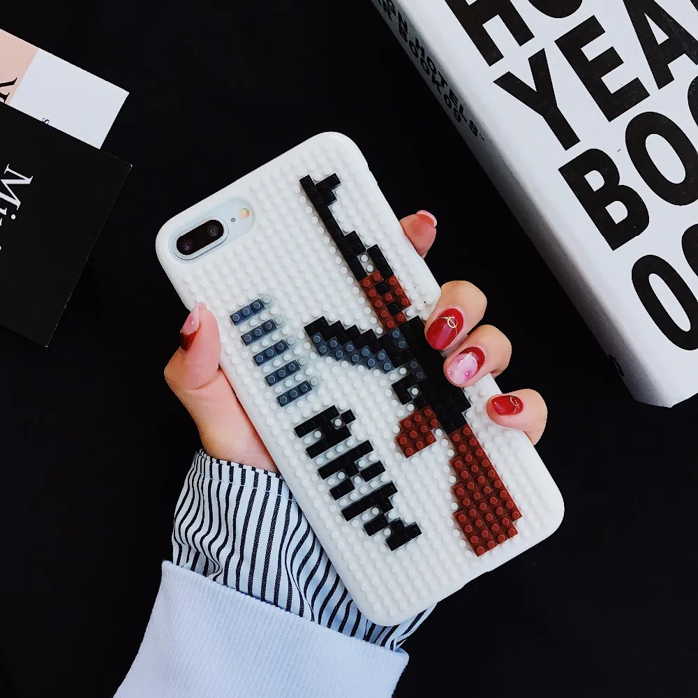 

For iPhone6 / 7/8 / PLUS LEGO DIY shell For Huawei P10 jigsaw puzzle hot protective cover For samsung S7edge online gaming coupl