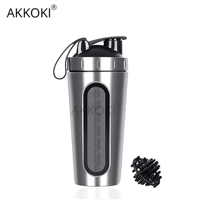 28oz 700ml Stainless Steel Protein Shaker Bottle Safe Sports Mixer