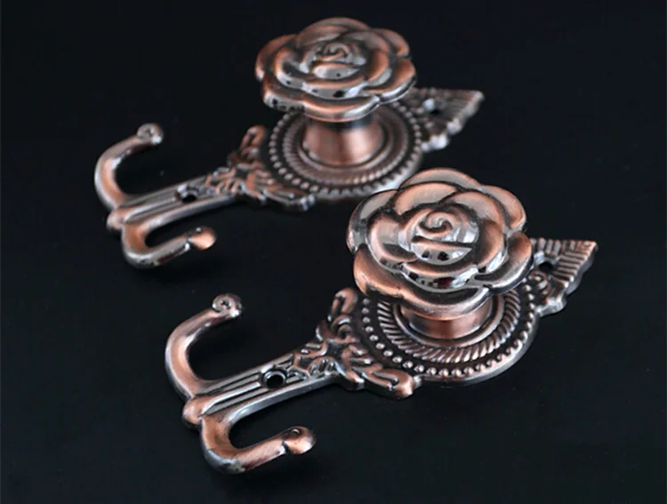 2 шт., металлический держатель для занавесок в виде Розы, декоративный настенный крючок, органайзер с кисточками, настенная стяжка, вешалка, домашний декор, подвесные инструменты
