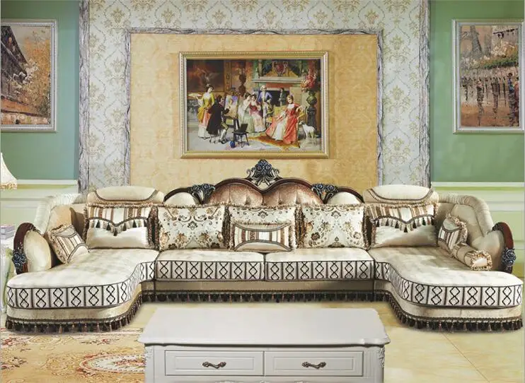 النسيج أريكة غرفة المعيشة الأثاث الحديث الأوروبي قطاعات أريكة مجموعة a1273