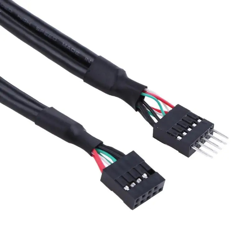 

ALLOYSEED Black 50cm/19.68'' USB2.0 9 Pin Male To 9 Pin Female Adapter Port Multiplier Extension Cable Cord Wire