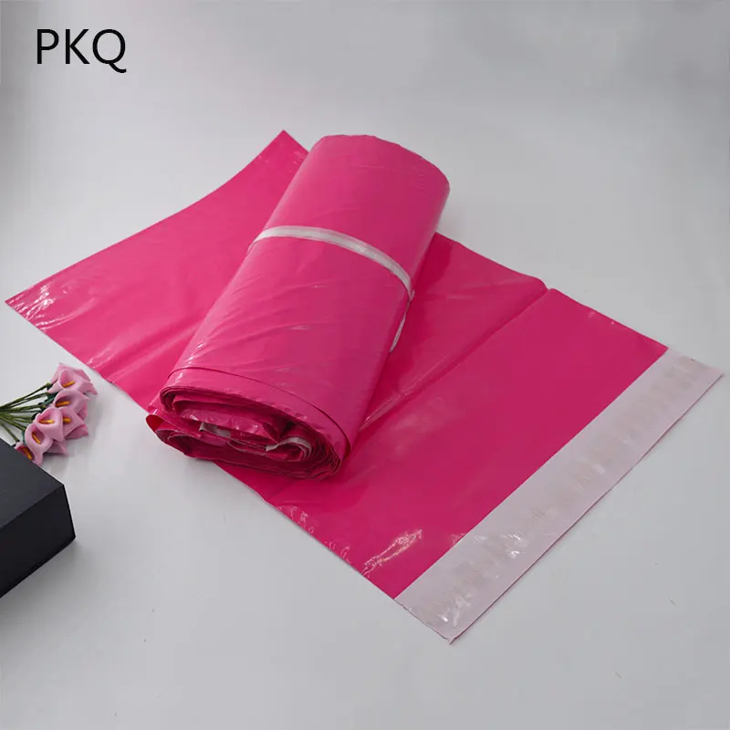 100 шт/партия розовая красная рассылка полиэфирного клея Сумка-конверт Bolsa Подарочные Упаковочные пакеты пластиковая почтовая розовая одежда/Коробки почтовые сумки