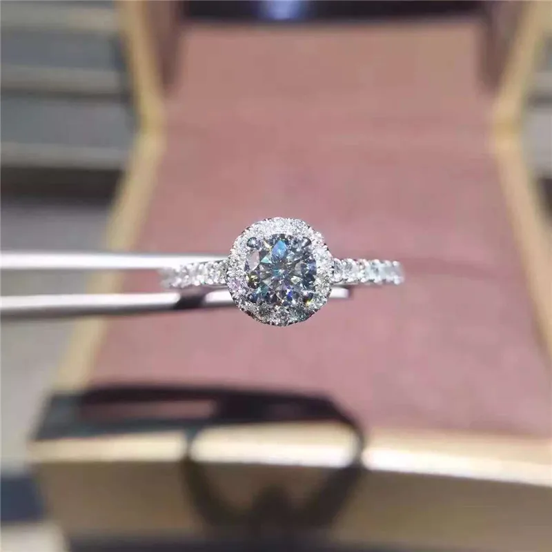 CC 925 Silver Rings For Women Cubic Zirconia Round Stone Bridal Wedding Engagement Ring Fashion Jewelry Drop Shipping CC583