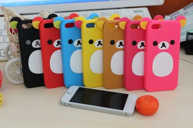 New 3D Cute Rilakkuma Bear Silicone Soft Case Cover For iPhone 5 5s Best Gift 7 Colors 100pcs/lot free shipping by DHL |