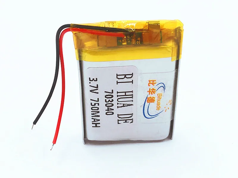 

New Rechargeable Li-ion Cell 3.7V polymer lithium battery 703040 750MAH Large Capacity For LED Light MP3 MP4 PDA DVD PSP Tablet