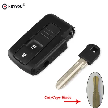

KEYYOU 2 Buttons Remote Smart Car Key Cover Shell + Insert Blade Case For Toyota Prius Corolla Verso Cut/Uncut Toy43 Blade