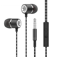 Original 3.5MM Metal In-ear Wired Earphones HiFi Stereo Bass Earphone Headphones With Microphone For Phone Computer Headset