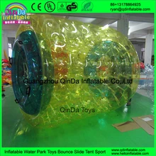 Colorful plastic inflatable rolling tubes/inflatable water roller/big water walking ball