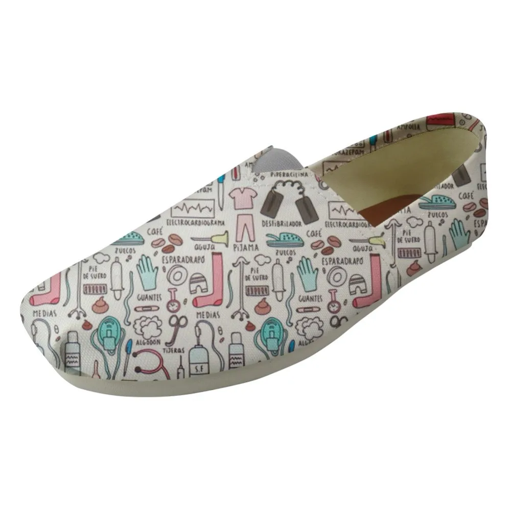 

Women Loafers Shoes Cute Nurse Pattern Fashion Canvas Women's Casual Shoes Flats Lazy Shoes for Ladies Ultralight Shoes Woman