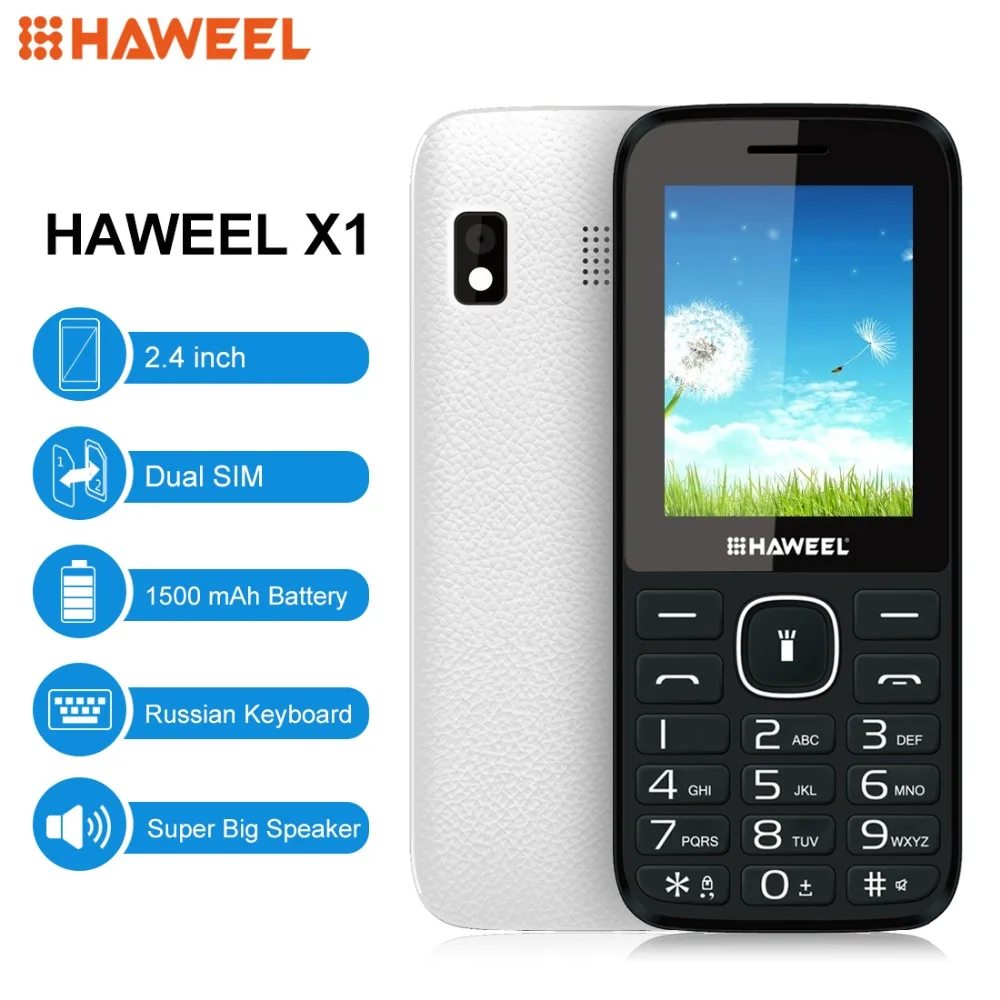 Haweel X1 Mobile Phone 2 4 inch GSM Phone Dual SIM Big Speaker FM TF Flashlight
