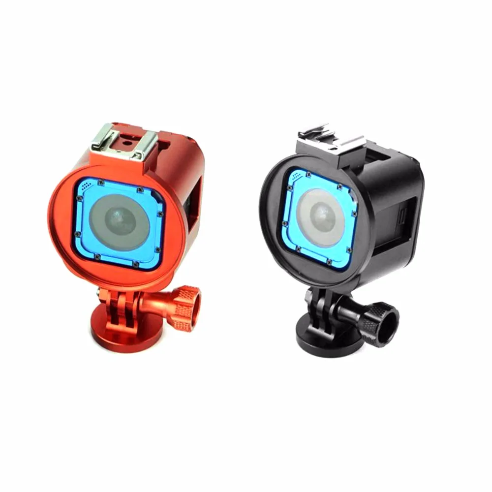 

High quality Aluminum Alloy Kits Lens Cap Wrench Protective Shell frame with mount base and screws for GoPro Hero 4 Session /5
