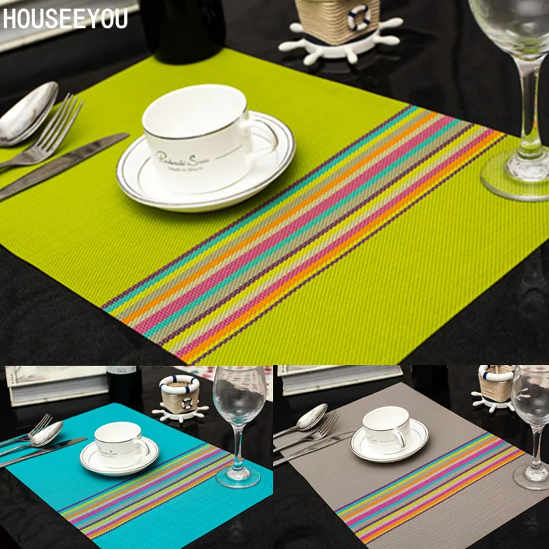 

4PCS/lot PVC Placemat Dining Table Mats Pads Bowl Pad Napkin Kitchen Dining Table Tray Cloth Coasters Waterproof Heat Resistant
