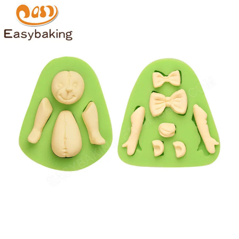 

DIY Gentleman Bear Every Part Fondant Silicone Molds Gumpaste Chocolate Clay Candy Mould Cake Decorating Tools for Fimo Resin