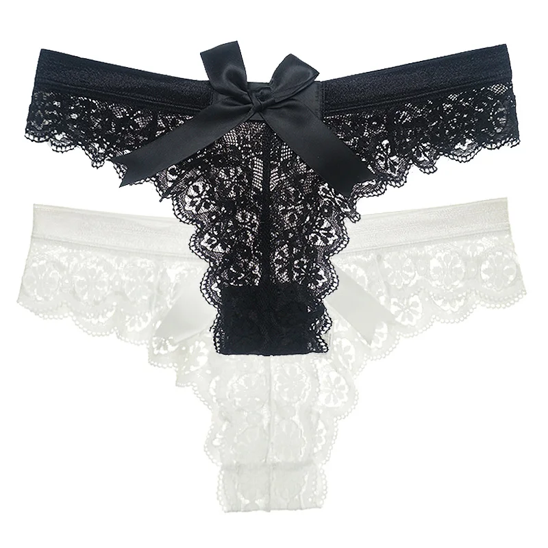 CINOON Sexy Briefs for Women Bow G-string Low-rise Panties Solid Lingerie Black String White Underpants Free Shipping Thong