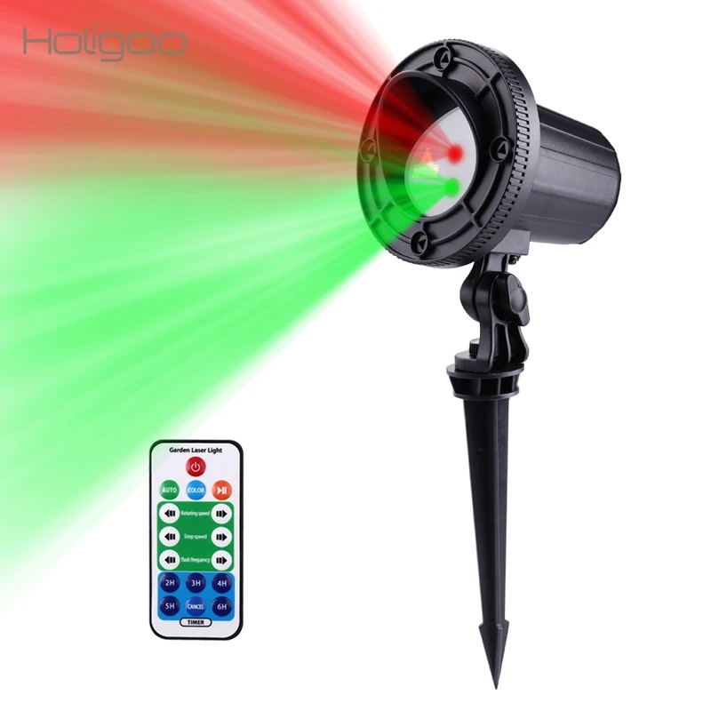 

Holigoo Christmas Laser Light Stars 24 Patterns Red Green Projector Remote Outdoor IP65 Waterproof For Xmas Garden Decoration